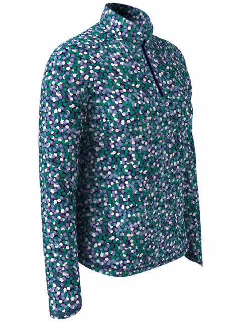 Womens Hexagon Confetti Print Sun Protection 1/4 Zip Golf Pullover-Jackets-Callaway