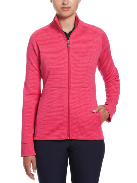 Womens Hexagon Heather Fleece Golf Jacket-Jackets-Callaway