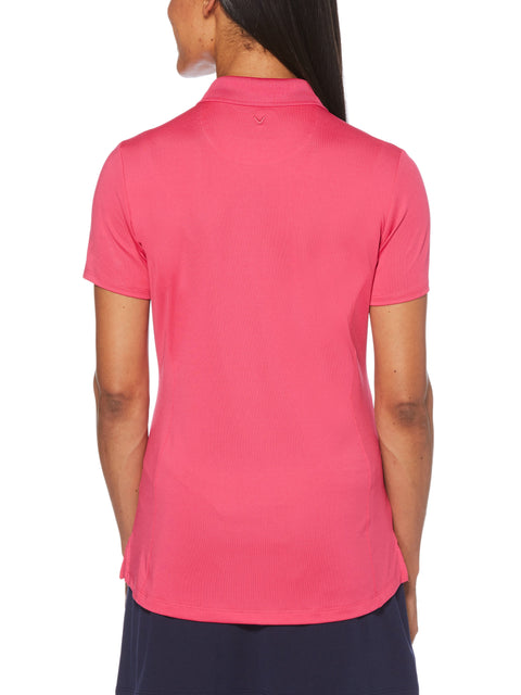 Short Sleeve All Over Tee Time Print Polo (Very Berry) 