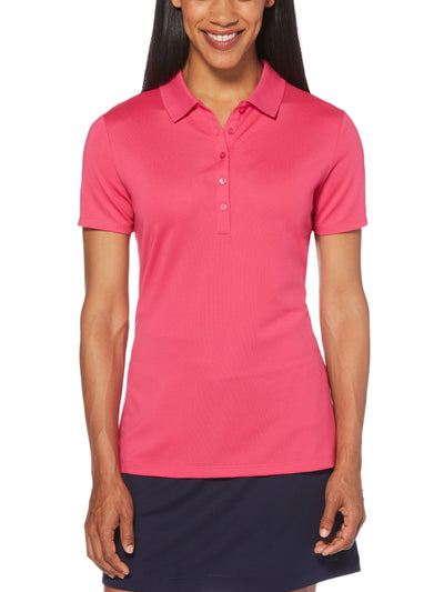 Short Sleeve All Over Tee Time Print Polo (Very Berry) 