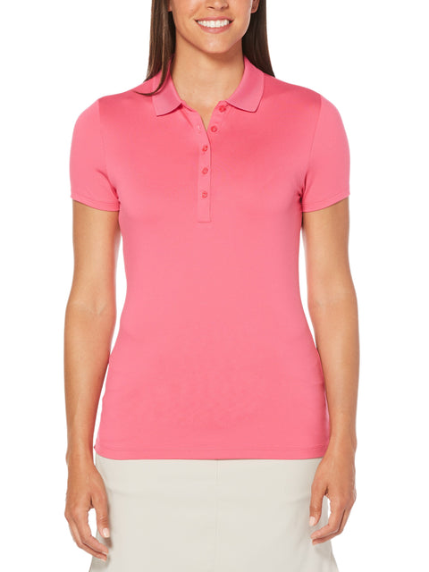 Womens Micro Hex Solid Polo-Polos-Callaway