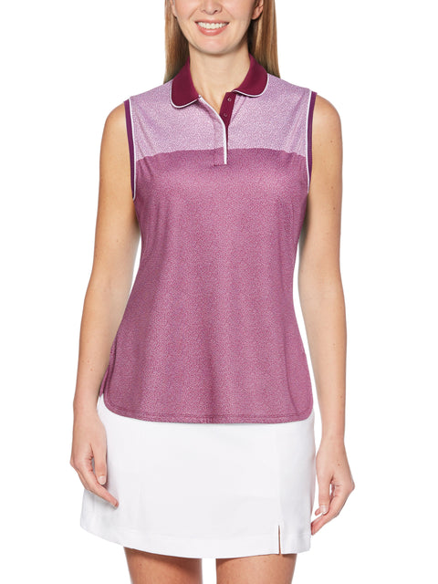 Womens Mini Leaf Color Block Polo-Polos-Callaway