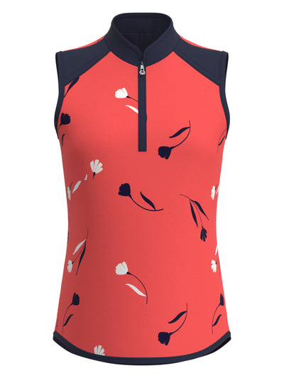 Womens Opti Dri Floral Sleeveless Polo-Polos-Callaway