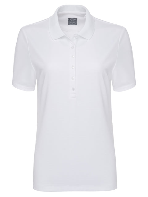 Short Sleeve All Over Tee Time Print Polo (White) 