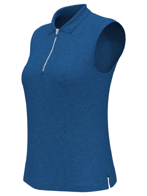 Womens Quarter Zip Heather Sleeveless Golf Polo-Polos-Callaway