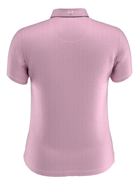 Quarter Zip Short Sleeve Heather Golf Polo Shirt (Sunset Pink Htr) 