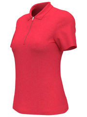 Womens Quarter Zip Short Sleeve Heather Golf Polo Shirt-Polos-Callaway