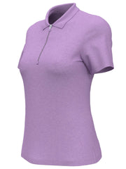 Womens Quarter Zip Short Sleeve Heather Golf Polo Shirt-Polos-Callaway