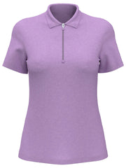 Womens Quarter Zip Short Sleeve Heather Golf Polo Shirt-Polos-Callaway