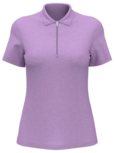 Womens Quarter Zip Short Sleeve Heather Golf Polo Shirt-Polos-Callaway