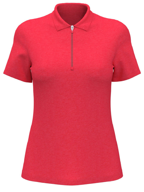 Womens Quarter Zip Short Sleeve Heather Golf Polo Shirt-Polos-Callaway