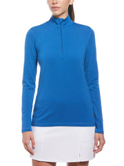 Women Long Sleeve Lightweight Colorblock 1/4 Zip-Jackets-Callaway