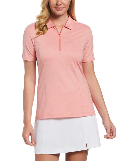 Womens Tonal Heather Quarter Zip Golf Polo-Polos-Callaway