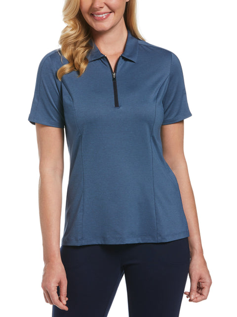 Womens Tonal Heather Quarter Zip Golf Polo-Polos-Callaway