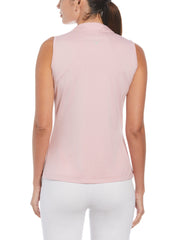 Womens Tonal Heather Quarter Zip Sleeveless Polo-Polos-Callaway