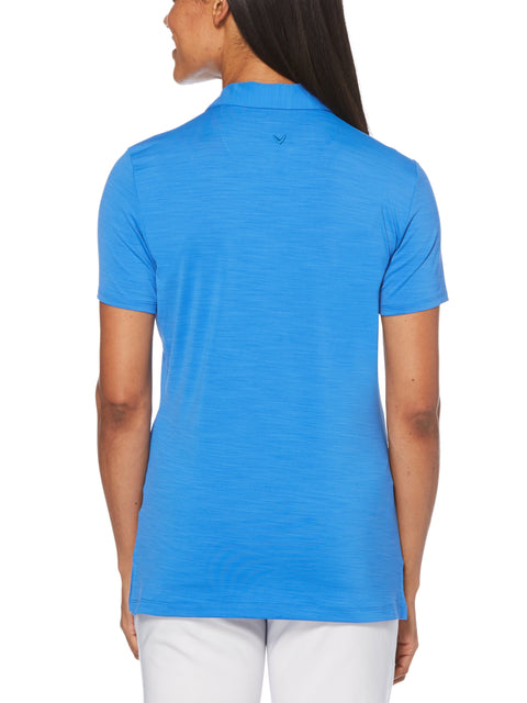 Short Sleeve All Over Tee Time Print Polo (Palace Blue) 