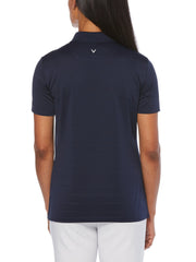 Short Sleeve All Over Tee Time Print Polo (Peacoat) 