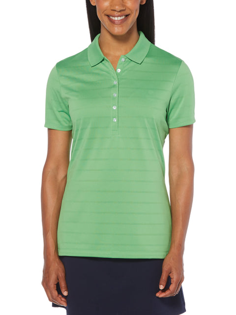 Short Sleeve All Over Tee Time Print Polo (Vibrant Green) 