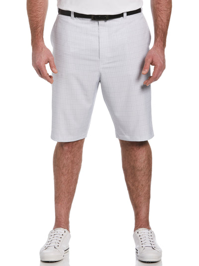 Big & Tall 4-Way Stretch Plaid Short (Bright White) 