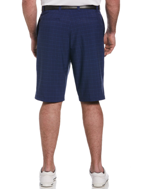 Big & Tall 4-Way Stretch Plaid Short (Peacoat) 