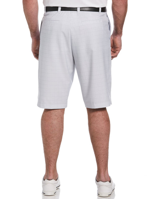 Big & Tall 4-Way Stretch Plaid Short (Bright White) 