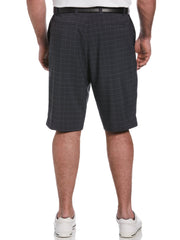 Big & Tall 4-Way Stretch Plaid Short (Caviar) 