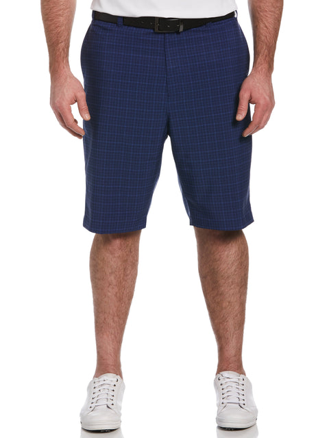 Big & Tall 4-Way Stretch Plaid Short (Peacoat) 