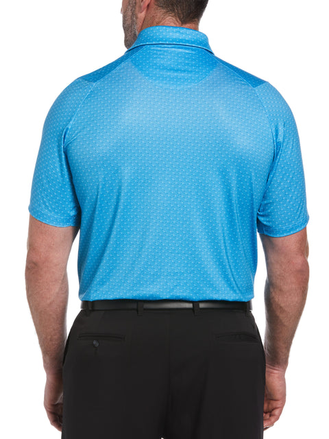 Big & Tall Allover Chevron Golf Polo (Hawaiian Ocean) 