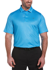 Big & Tall Allover Chevron Golf Polo (Hawaiian Ocean) 