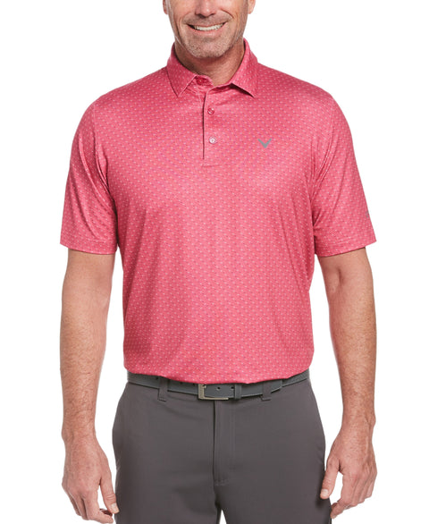 Big & Tall Allover Chevron Golf Polo-Lilac Rose-5X-Callaway