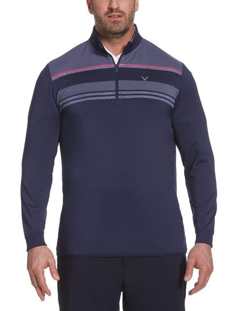 Big & Tall Chest Block 1/4 Zip Shirt-Jackets-Peacoat-1X-Callaway Apparel