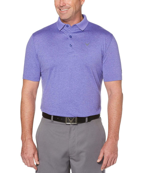 Big & Tall Cooling Heathered Polo With Chevron Polos Light Purple Iris Heather / 4X