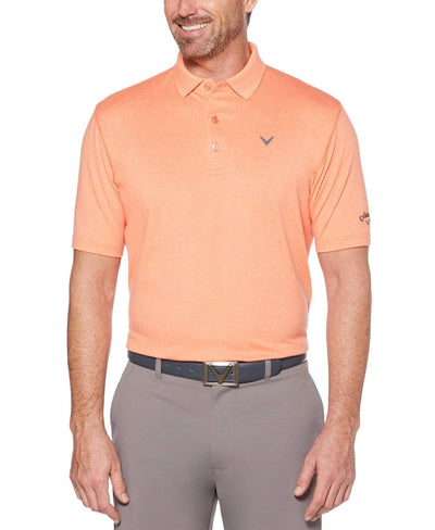 Big & Tall Cooling Heathered Polo With Chevron Polos Salmon Heather / 1X