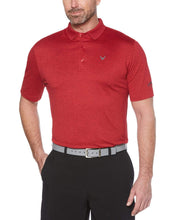 Big & Tall Cooling Heathered Polo With Chevron Polos Tango Red Heather / 3XLT