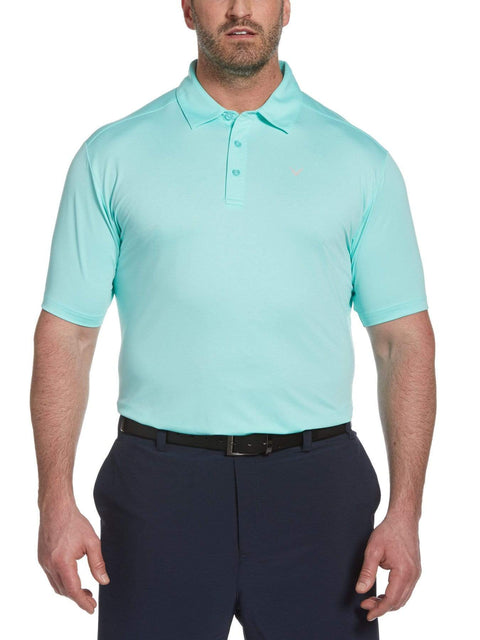 Big & Tall Cooling Micro Hex Polo with Chevron-Polos-Aruba Blue-LT-Callaway Apparel