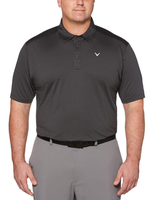 Big & Tall Cooling Micro Hex Polo with Chevron-Polos-Asphalt-LT-Callaway Apparel