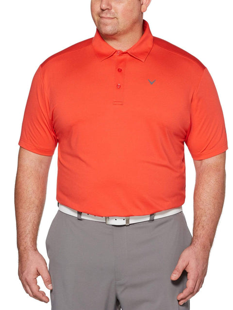 Big & Tall Cooling Micro Hex Polo with Chevron-Polos-Bittersweet-1X-Callaway Apparel