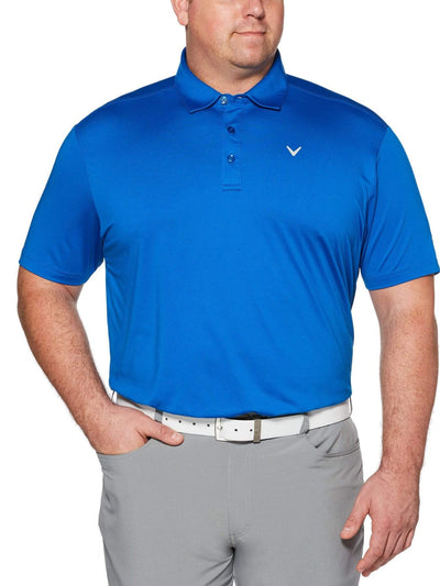 Big & Tall Cooling Micro Hex Polo with Chevron-Polos-Magnetic Blue-2X-Callaway Apparel