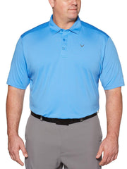 Big & Tall Cooling Micro Hex Polo with Chevron-Polos-Marina-4XLT-Callaway Apparel