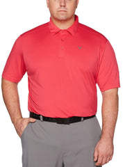 Big & Tall Cooling Micro Hex Polo with Chevron-Polos-Raspberry-5XLT-Callaway Apparel