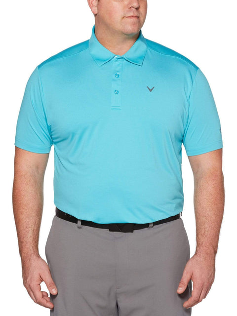 Big & Tall Cooling Micro Hex Polo with Chevron-Polos-Scuba Blue-1X-Callaway Apparel