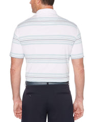 Big & Tall Cooling Regimental Space Dye Stripe Polo with Chevron-Polos-Callaway Apparel