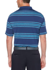 Big & Tall Cooling Regimental Space Dye Stripe Polo with Chevron-Polos-Callaway Apparel