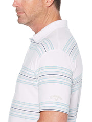 Big & Tall Cooling Regimental Space Dye Stripe Polo with Chevron-Polos-Callaway Apparel