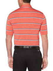 BIG & TALL COOLING ROADMAP STRIPE POLO WITH CHEVRON-Polos-Bittersweet Heather-1X-Callaway Apparel