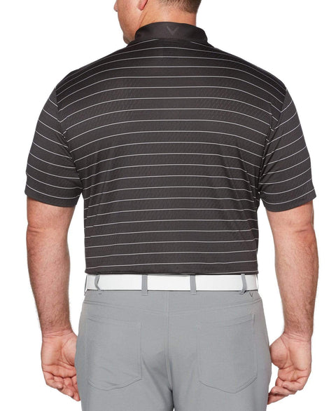 Big& Tall Core Ventilated Stripe Polo with Chevron Polos Asphalt / 1X