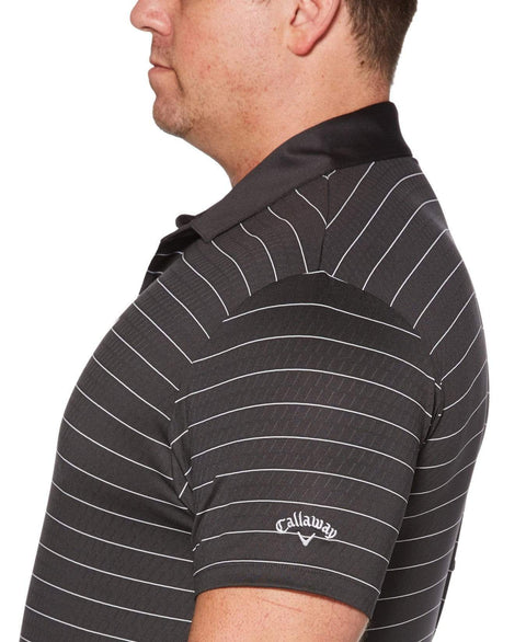 Big& Tall Core Ventilated Stripe Polo with Chevron Polos Asphalt / 1X