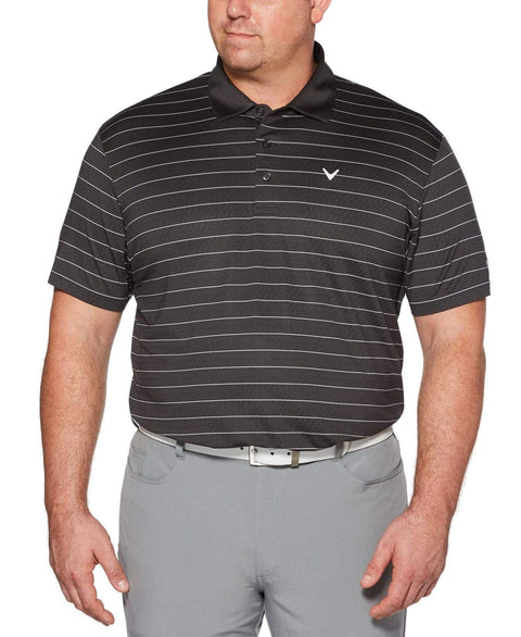 Big& Tall Core Ventilated Stripe Polo with Chevron Polos Asphalt / 1X