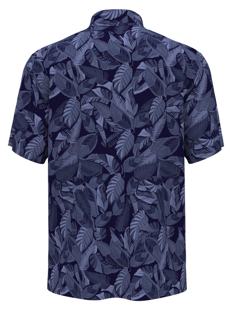 Leaf Print Golf Polo (Peacoat) 