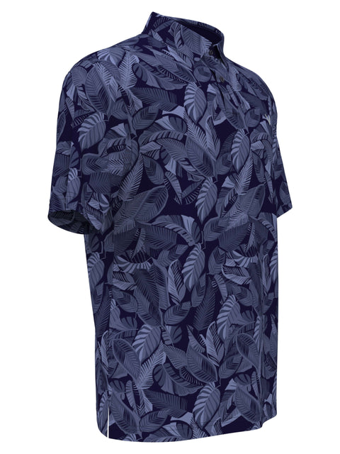 Leaf Print Golf Polo (Peacoat) 